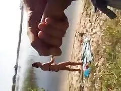 Dobbel dickflash for en soling jente (cumshot