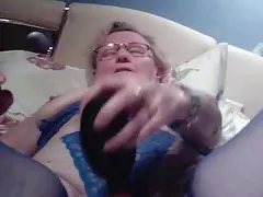 Ute med dildo