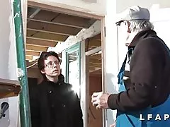 Eldre franske alvorlige sodomisee i en gangbang med papy